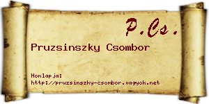 Pruzsinszky Csombor névjegykártya