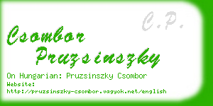 csombor pruzsinszky business card